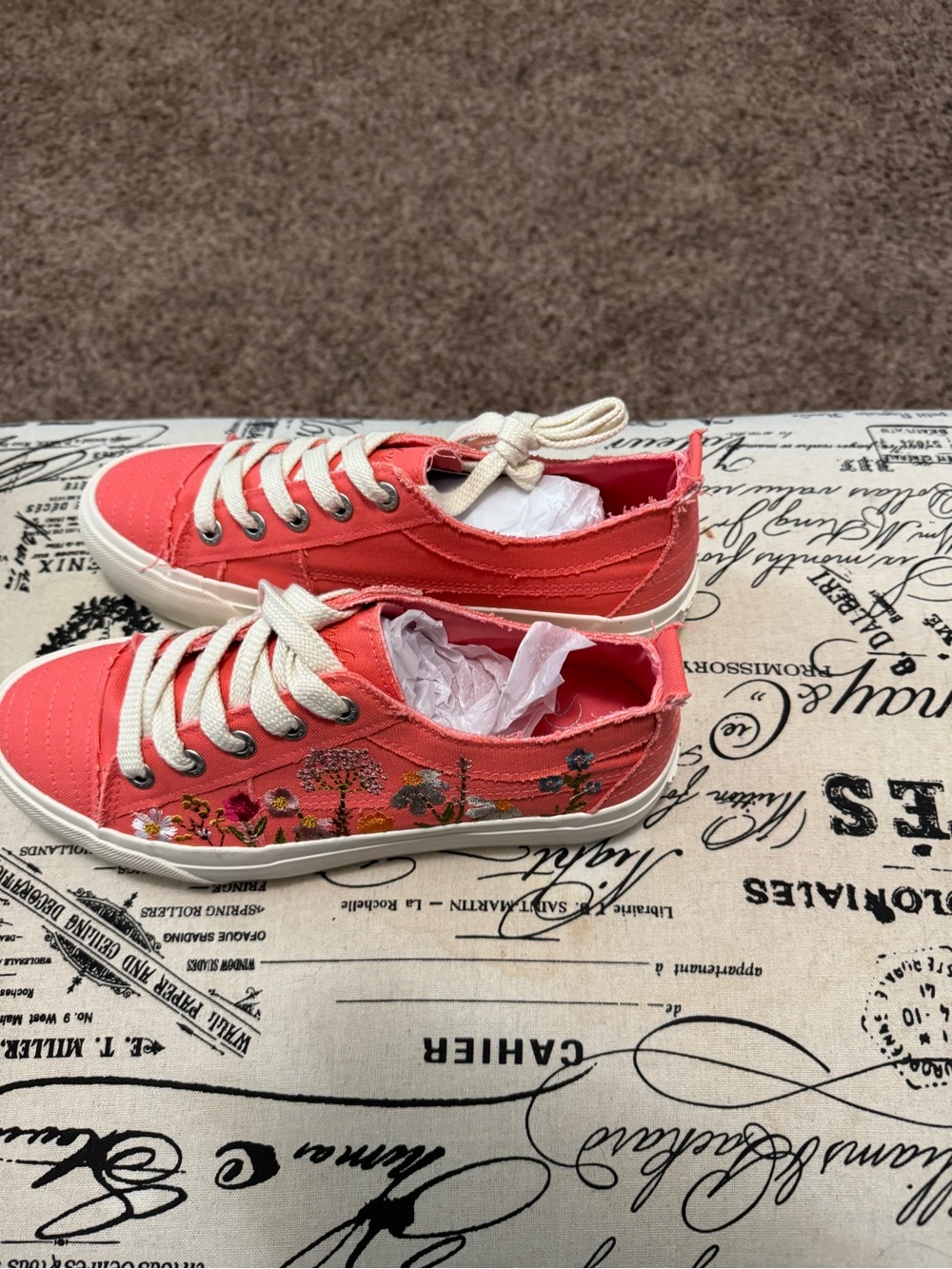 NWT Blowfish Watermelon Embroidered Low-Top Sneakers